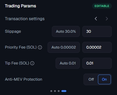 Transaction Settings